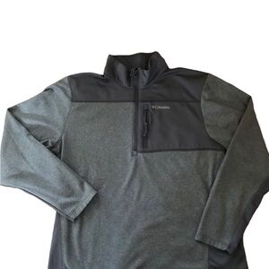 Columbia Mens Half Zip Pullover Jacket Sz. XL Zip Chest Pocket Gray Fleece